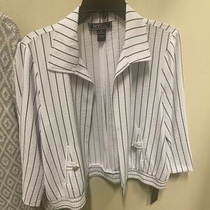 White & Black Open Front Top